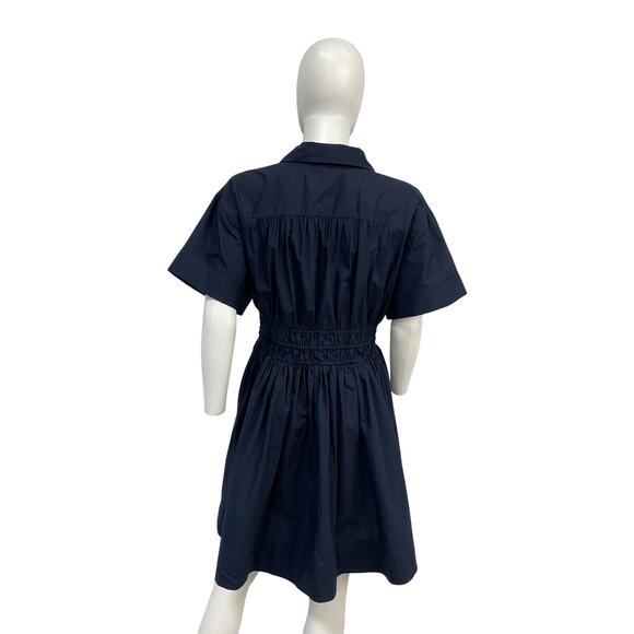 J.Crew Tall 'Elena' Blue Cotton Mini Shirt Dress Size 8T - Picture 3 of 5